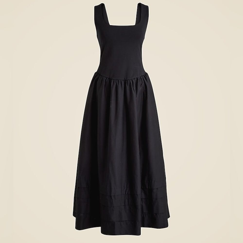 J Crew NWT Drop Waist Mixy Dress Size Large Petite in Black - Picture 5 of 14